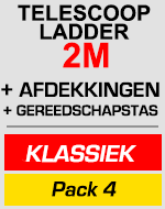 Telescopische ladder 2m met afdekkingen en gereedschapstas