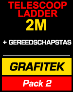 Telescopische ladder Grafitek 2m met gereedschapstas