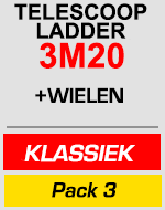telescopische ladder 3m20 met wielen