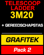 Telescopische ladder Grafitek 3m20 met gereedschapstas