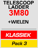 telescopische ladder 3m80 met wielen