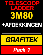 Telescopische ladder 3m80 Grafitek met gereedschapstas