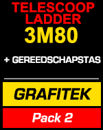 Telescopische ladder Grafitek 3m80 met gereedschapstas
