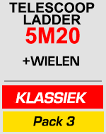 telescopische ladder 5m20 met wielen
