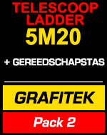 Telescopische ladder Grafitek 5m20 met gereedschapstas