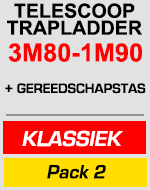telescopische trapladder 3m80/1m90 met gereedschapstas