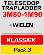 telescopische trapladder 3m80/1m90 met wielen
