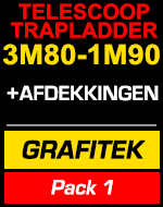 Telescopischetrapladder 3m80/1m90 Grafitek met gereedschapstas