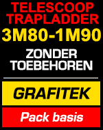 Telescopische trapladder 3m80/1m90 Grafitek
