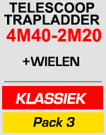 telescopische trapladder 4m40/2m20 met wielen