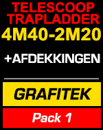 Telescopischetrapladder 4m40/2m20 Grafitek met gereedschapstas