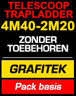Telescopische trapladder 4m40/2m20 Grafitek