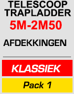 telescopische trapladder 5m/2m50 met gereedschapstas