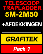 Telescopischetrapladder 5m/2m50 Grafitek met gereedschapstas