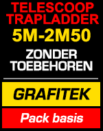 Telescopische trapladder 5m/2m50 Grafitek