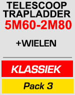telescopische trapladder 5m60/2m80 met wielen