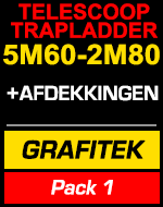Telescopischetrapladder 5m60/2m800 Grafitek met gereedschapstas